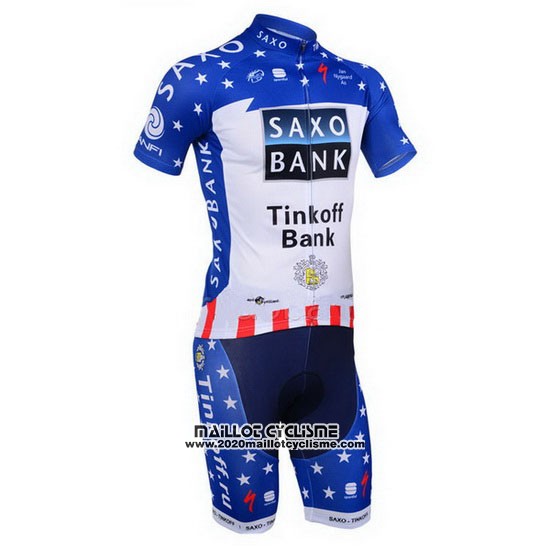2013 Maillot Ciclismo Tinkoff Saxo Bank Champion Etats Unis Manches Courtes et Cuissard
